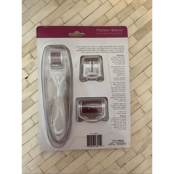 Precision Beauty Radiant Glow Microneedle Derma Roller Set 3 Interchangeable Hea - Picture 2 of 3